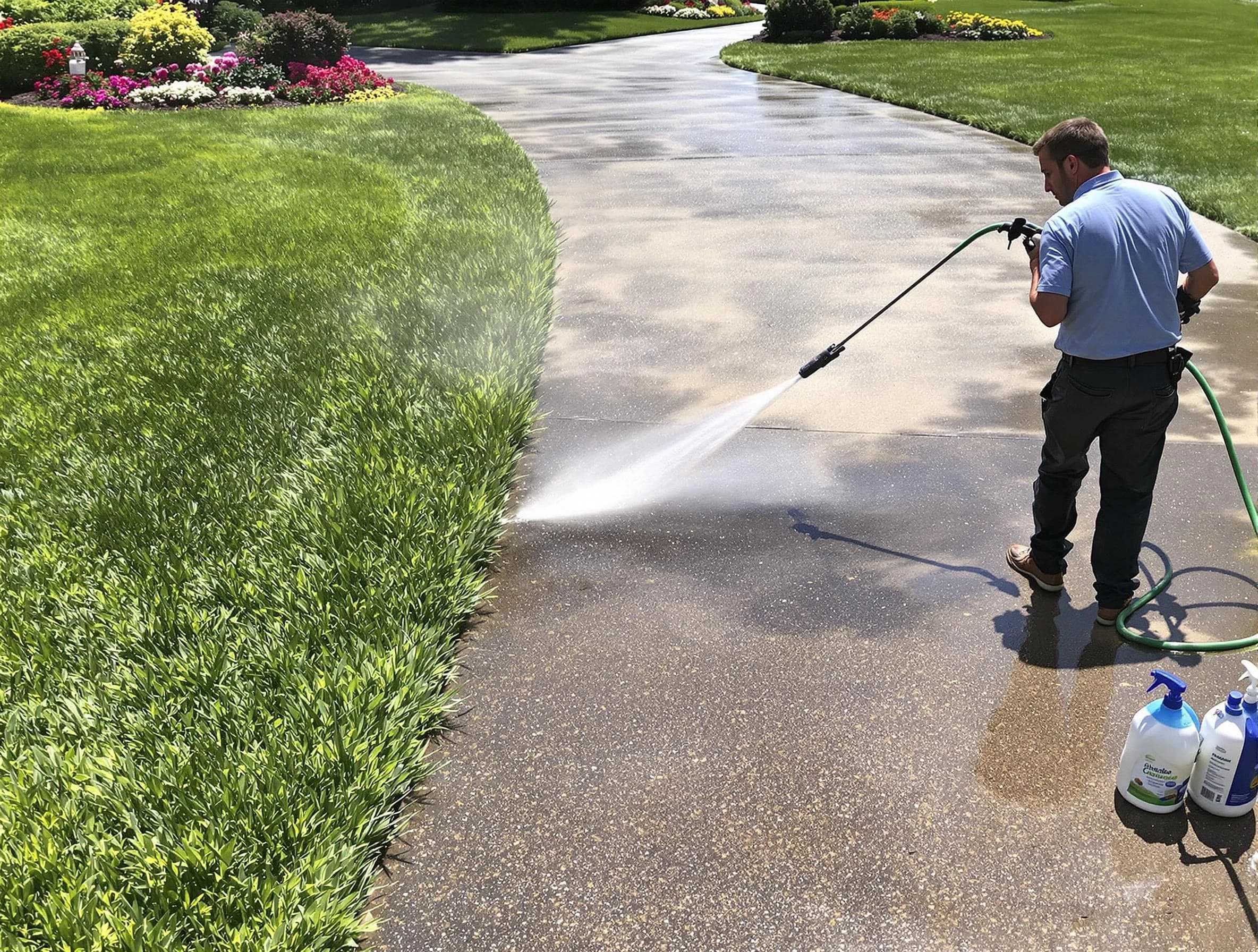 Before and after pressure washing by Macedonia Power Washing in Macedonia