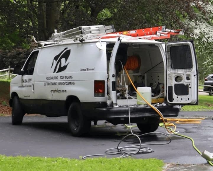 Macedonia Power Washing professionals cleaning commercial fleet in Macedonia